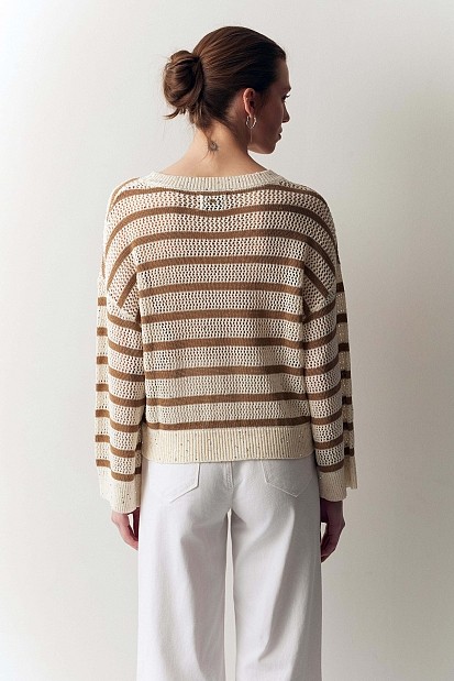 Striped sweater with sequined details