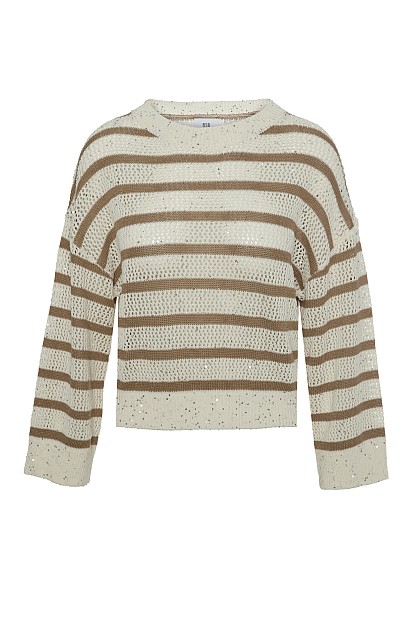 Striped sweater with sequined details
