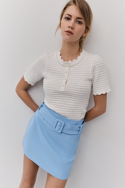 Knitted top with pearls