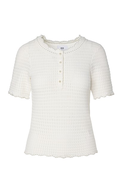 Knitted top with pearls