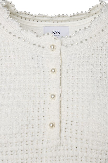 Knitted top with pearls