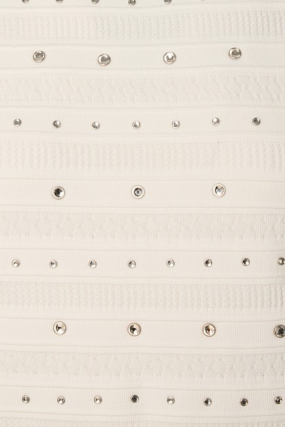 Sleeveless knitted top with rhinestones