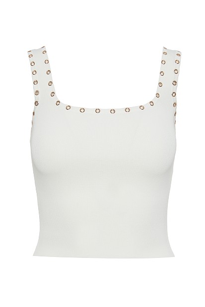 Sleeveless knitted top with studs