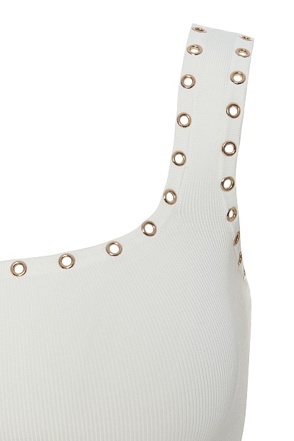 Sleeveless knitted top with studs