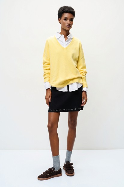 Knitted V sweater