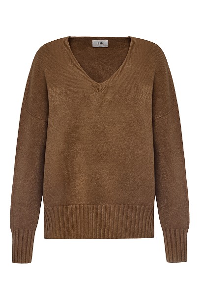 Pulover din tricot cu decolteu în V