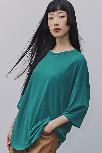 Oversized βαμβακερή μπλούζα