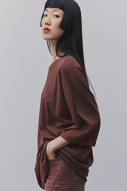 Oversized cotton blouse