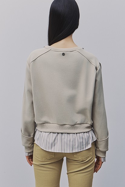 Sweatshirt in fabric combination