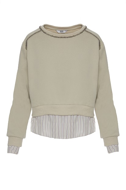 Sweatshirt in fabric combination