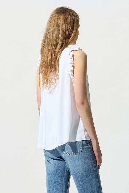 Blusa sin mangas volantes