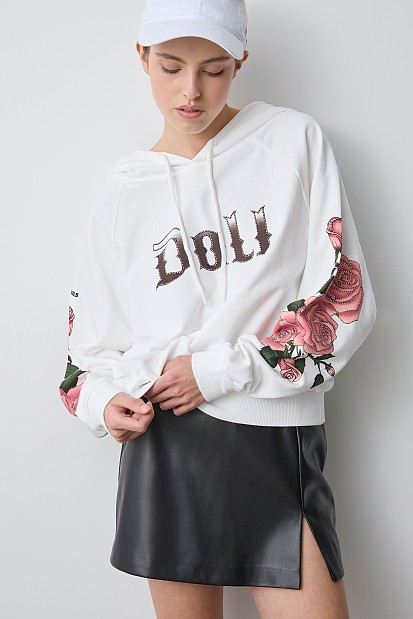 Hoodie in floral print