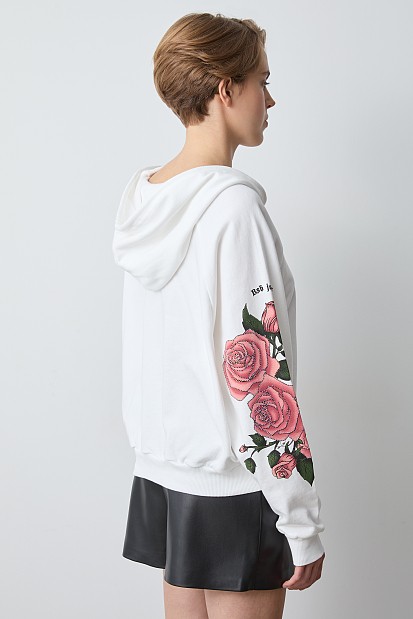 Hoodie in floral print