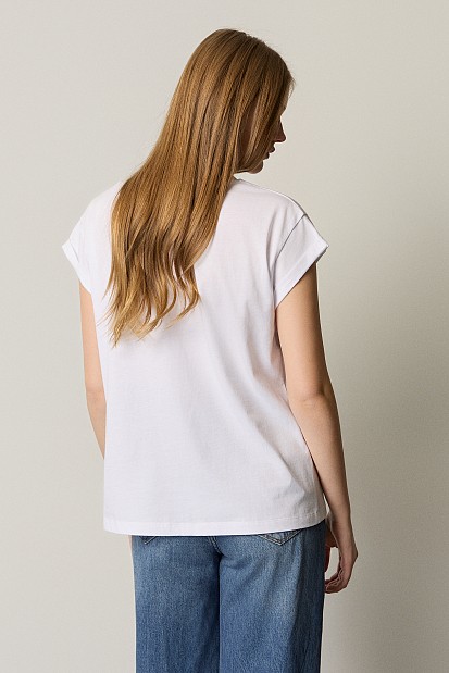T-shirt με τύπωμα και στρας