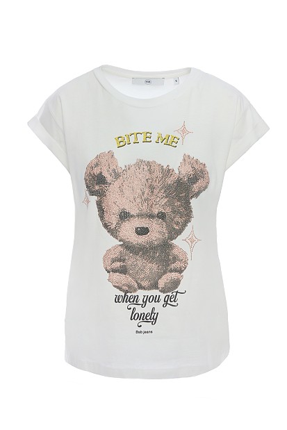 T-shirt με τύπωμα και στρας