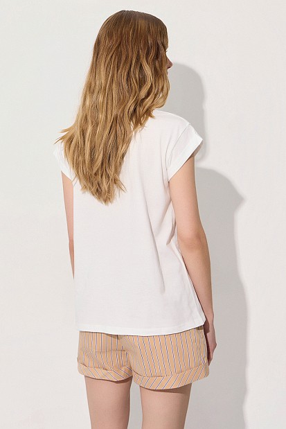 T-shirt με τύπωμα και στρας