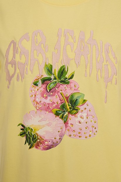 T-shirt με κεντητό τύπωμα