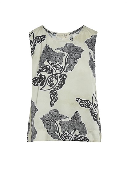 Printed sleeveless blouse