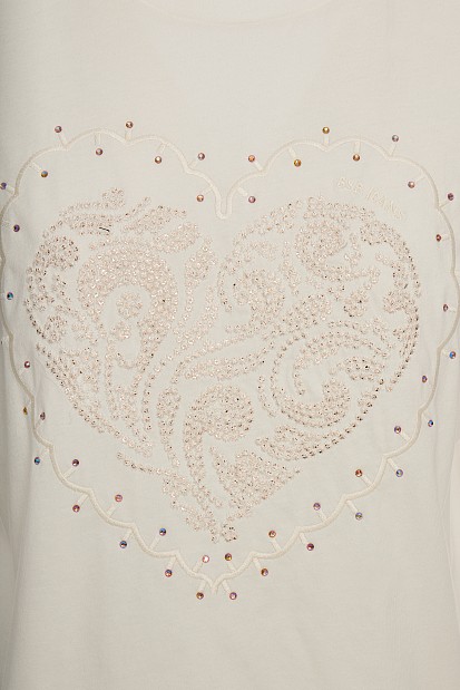 Embroidered blouse with short sleeves