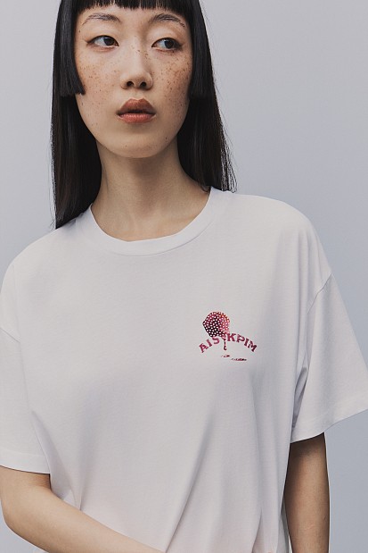Camiseta oversize estampada