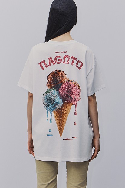 Camiseta oversize estampada