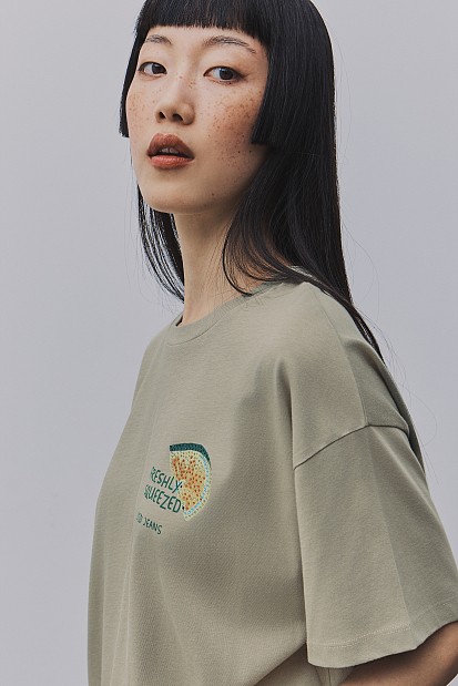 Camiseta oversize estampada