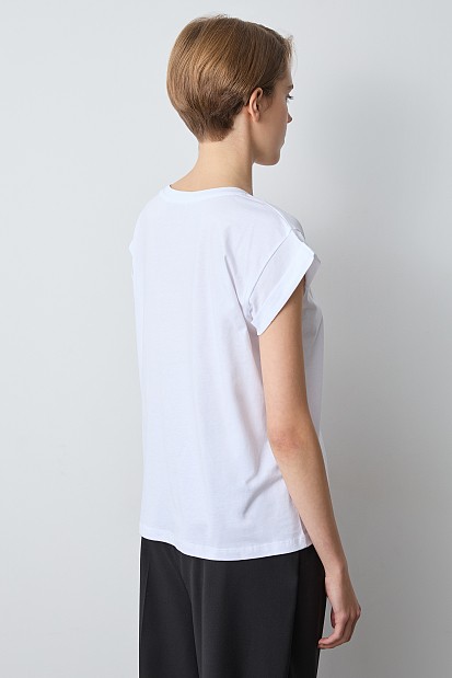 T-shirt with hand print and rhinestones