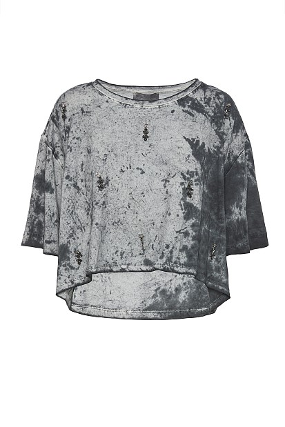 Tie-dye t-shirt with rhinestones
