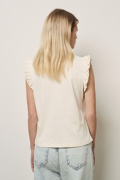 Blusa sin mangas estampado strass