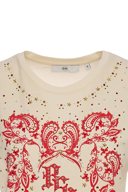 Blusa sin mangas estampado strass
