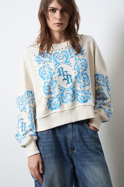 Sudadera estampado strass