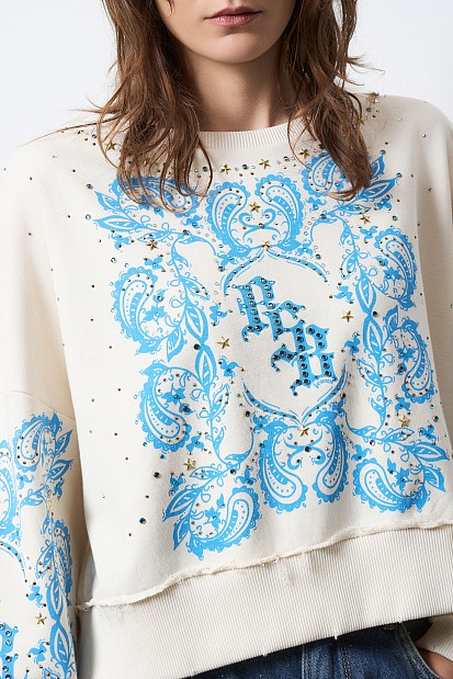 Sudadera estampado strass