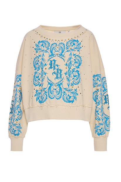 Sudadera estampado strass