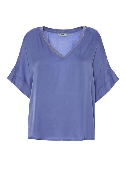 Blusa satinada cuello lurex