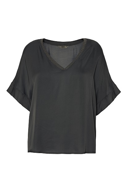 Blusa satinada cuello lurex