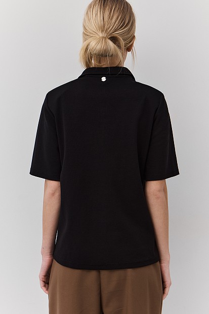 Polo blouse with badges