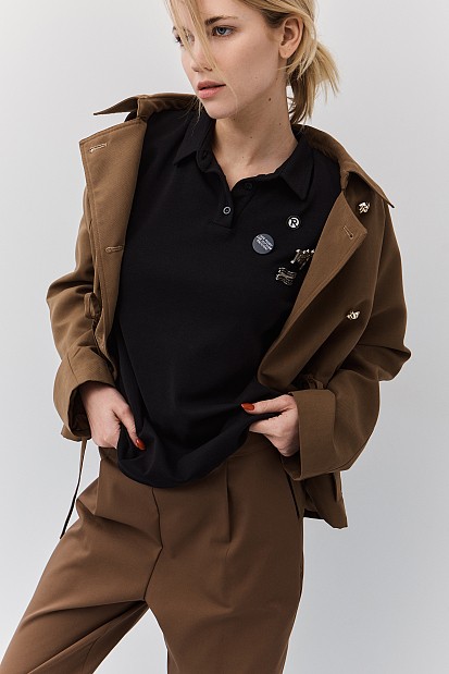 Polo blouse with badges