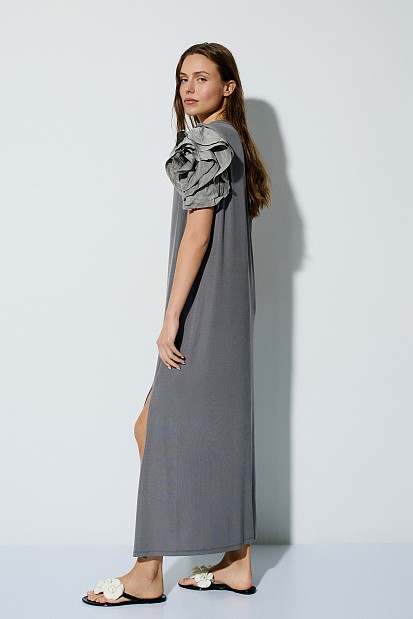 Midi short sleeves dress with ruffles