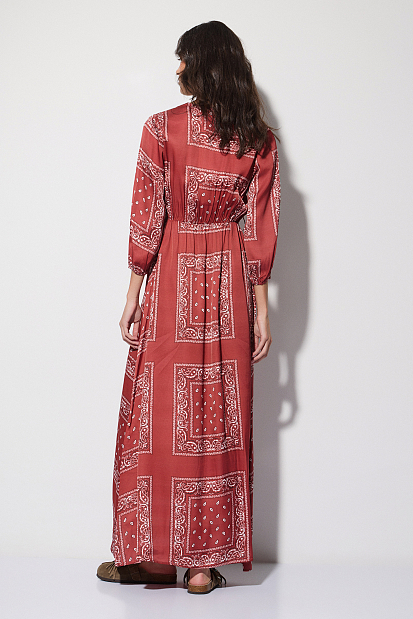 Maxi printed long sleeves dress