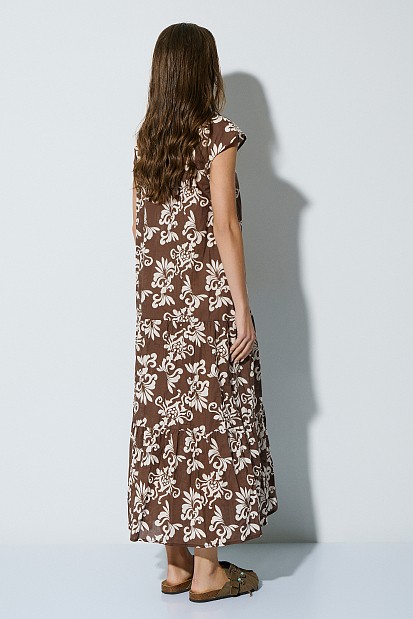 Rochie-cămașă midi cu print
