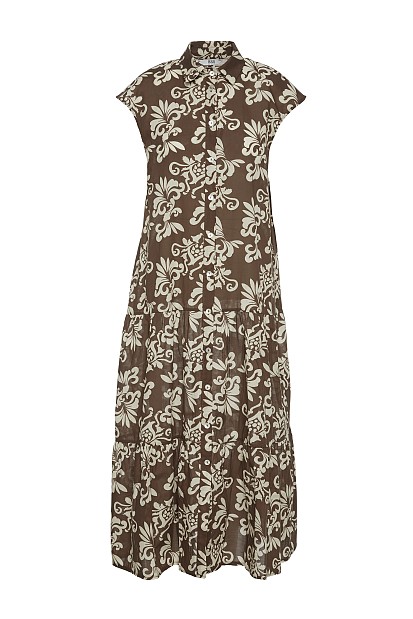 Rochie-cămașă midi cu print