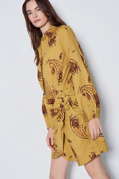 Mini printed chemise dress