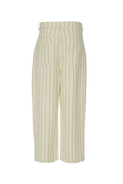 High-waisted striped cropped trousers