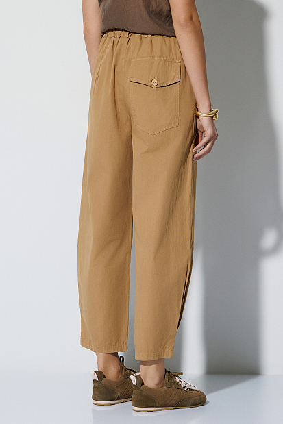 Pantalones de popelín de cintura alta