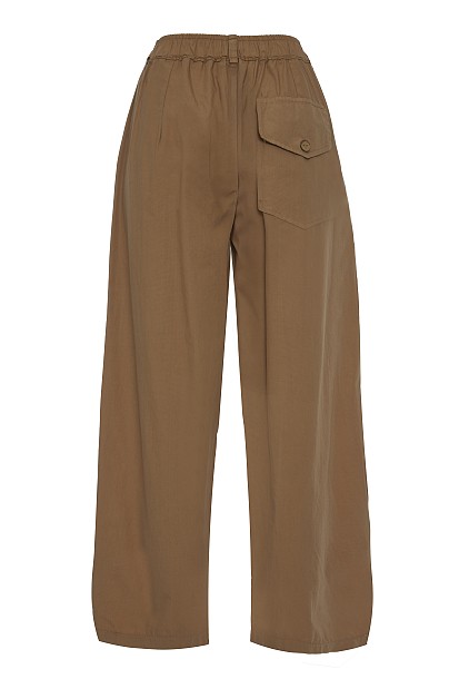 Pantalones de popelín de cintura alta