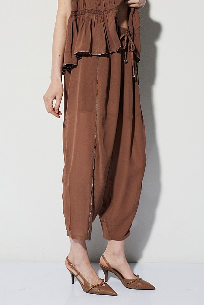 High-waisted balloon trousers