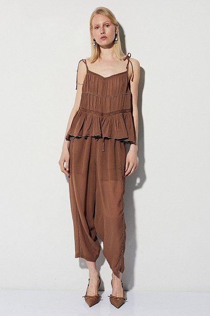 High-waisted balloon trousers