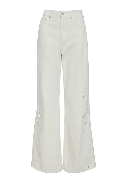 Erika wide leg jeans with embroidered detail