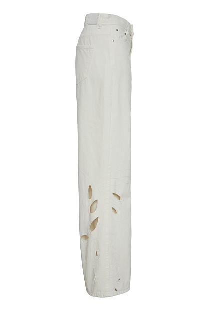 Erika wide leg jeans with embroidered detail