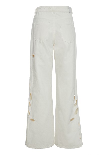 Erika wide leg jeans with embroidered detail